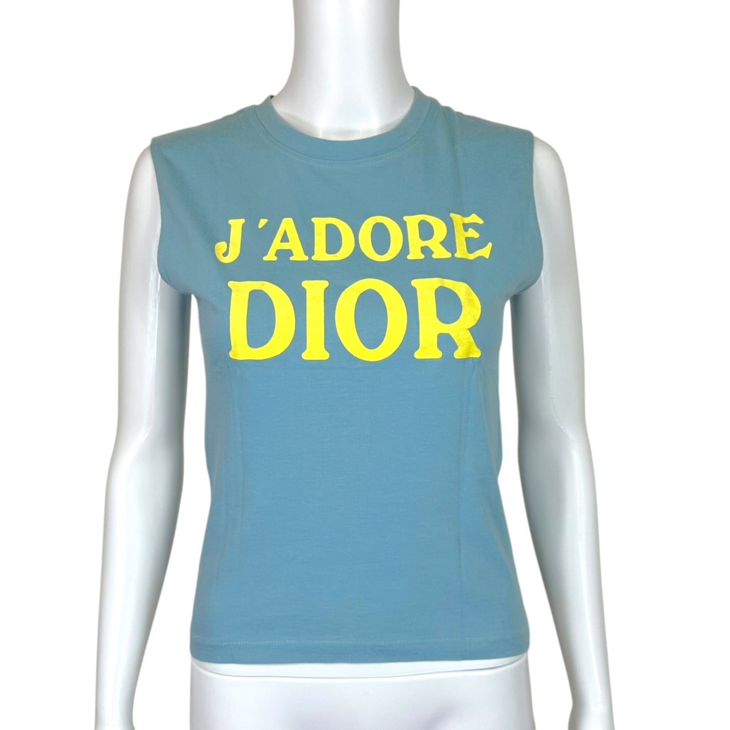 Christian Dior S/S 2002 Blue & Yellow J'Adore Dior Tank Top