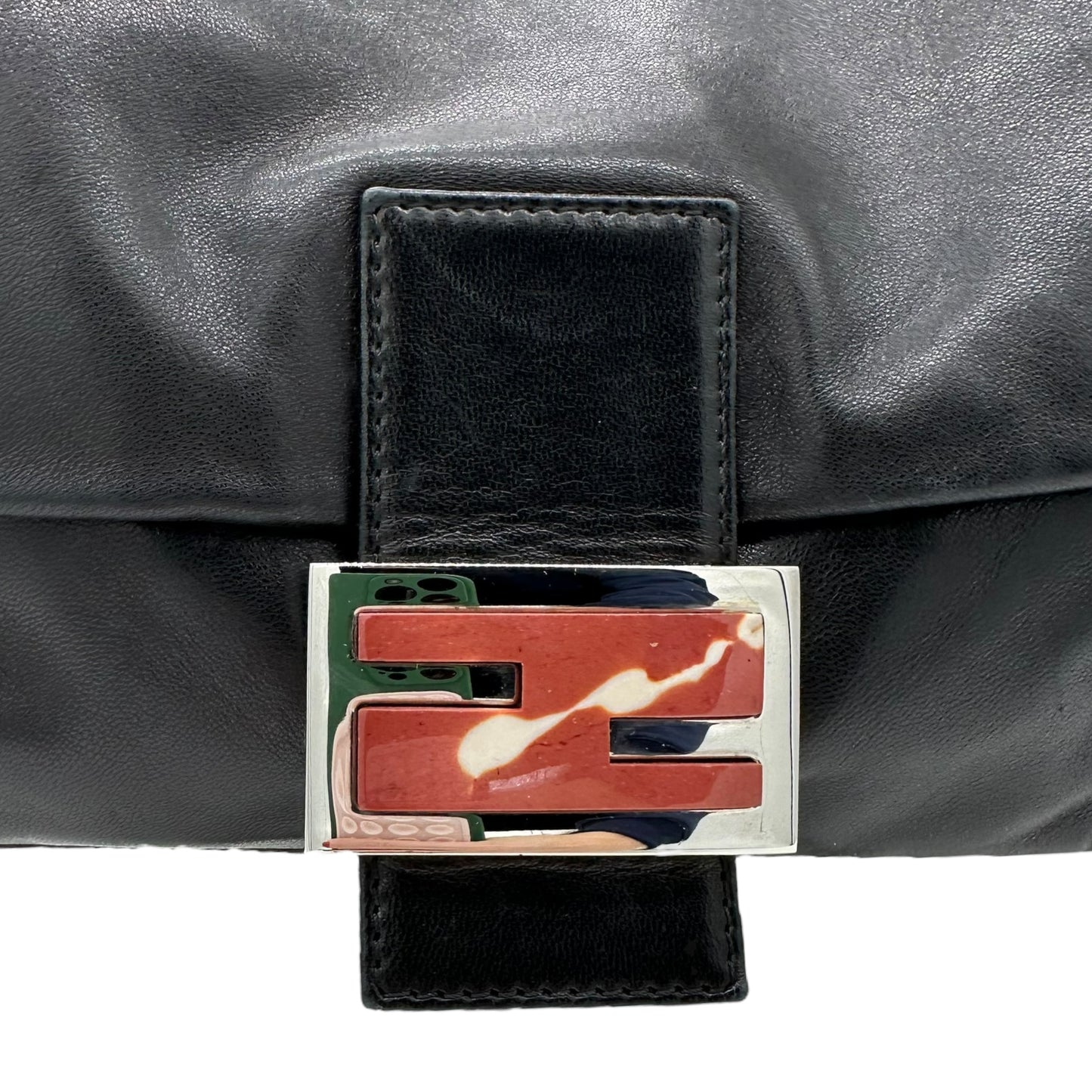 Fendi Black Leather & Stone Mama Baguette Bag - Outfit Repeater