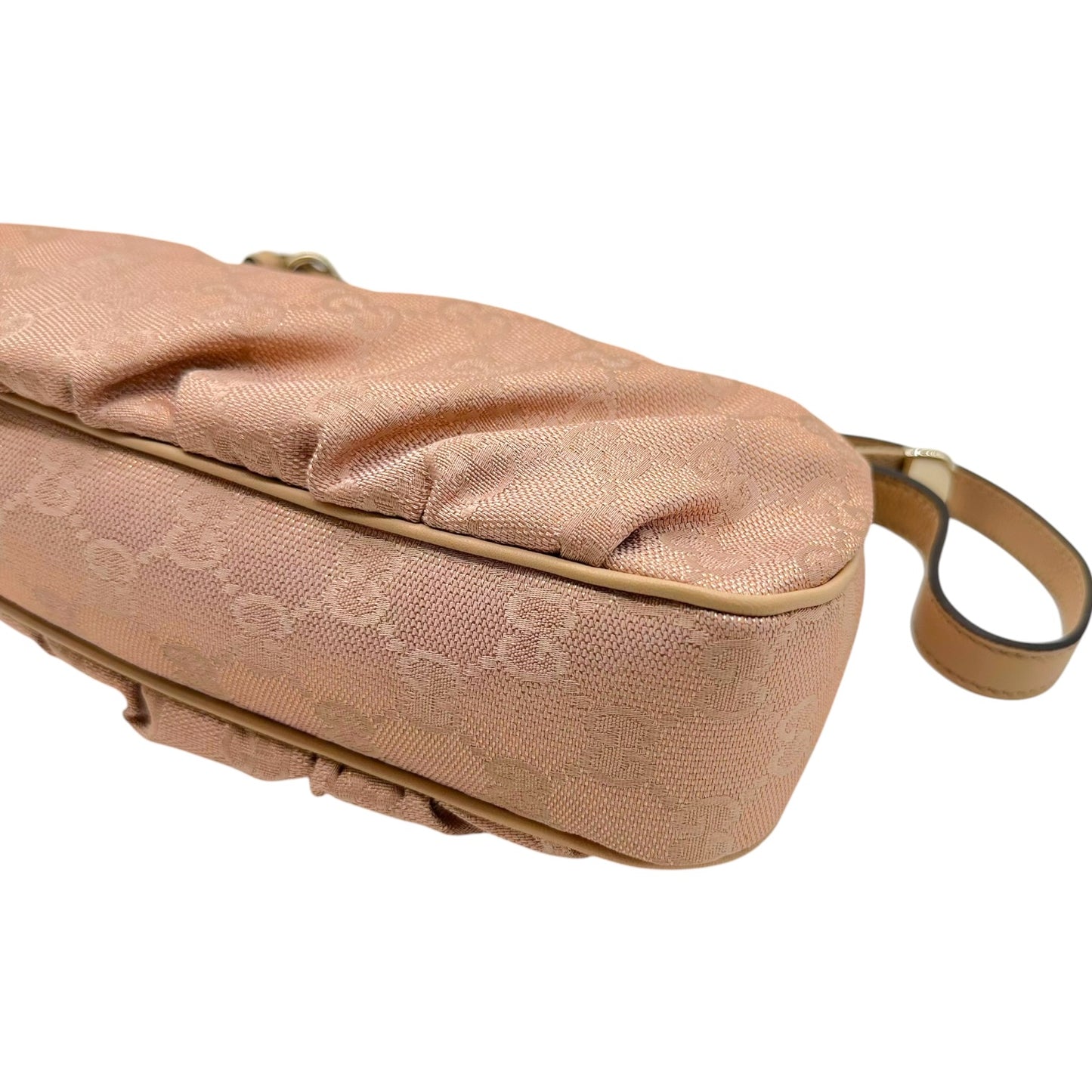 Gucci Light Pink Metallic Monogram Pochette Bag