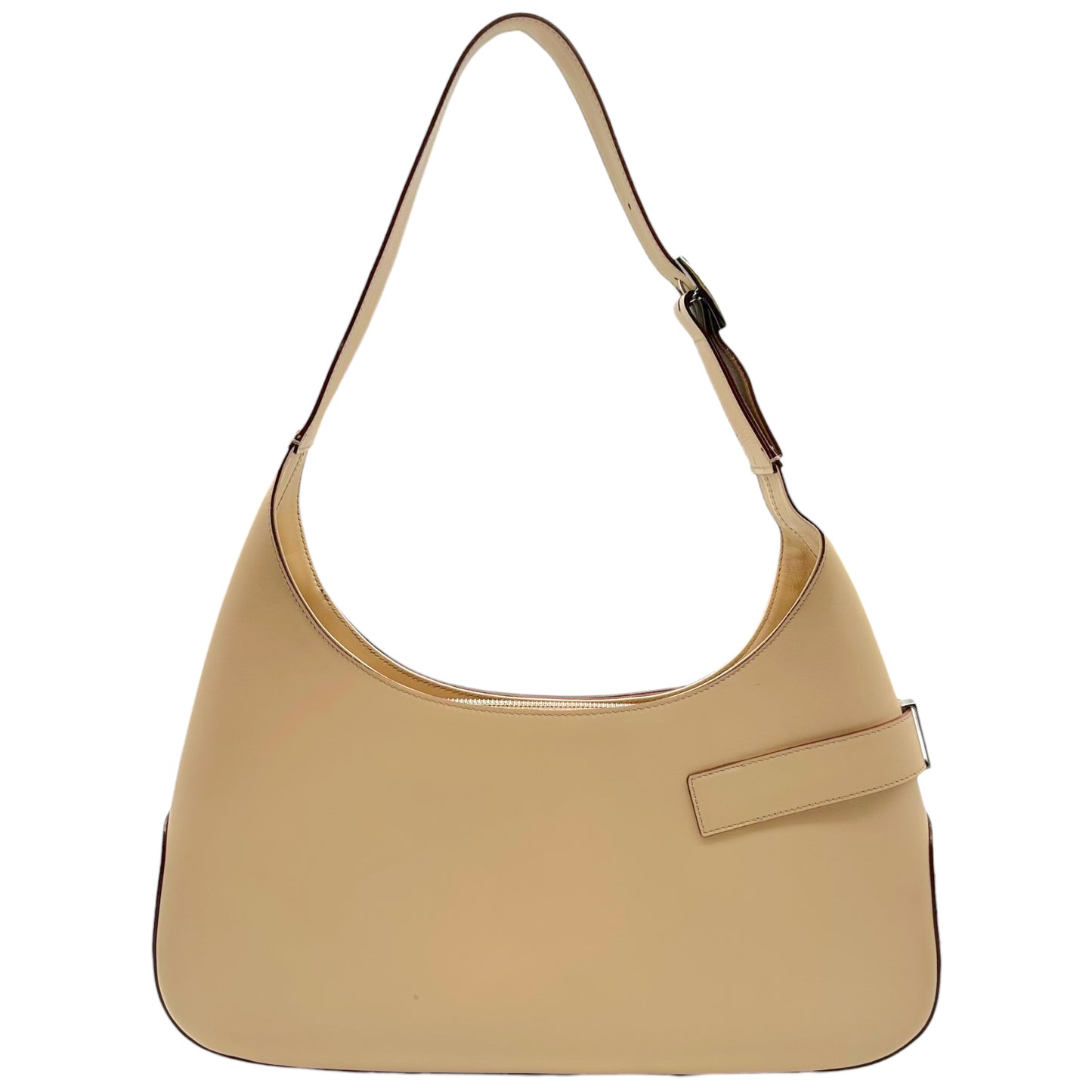 Salvatore Ferragamo Ivory Leather Gancini Shoulder Bag