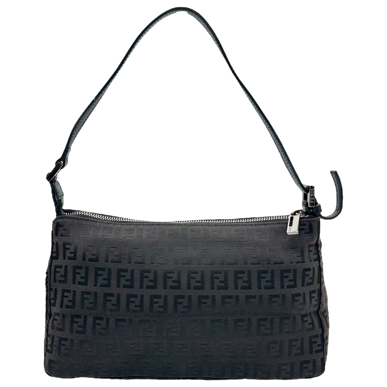 Fendi Black Zucchino Monogram Pochette Shoulder Bag - Outfit Repeater