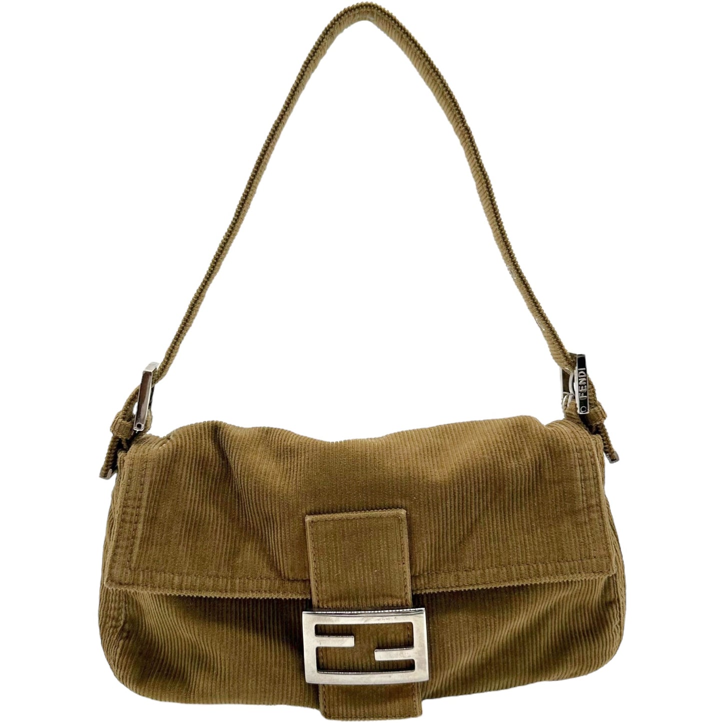 Fendi Brown Corduroy Baguette Bag - Outfit Repeater