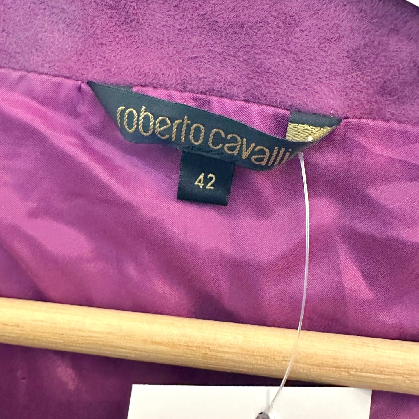Roberto Cavalli Suede Studded Jacket Purple Gold M