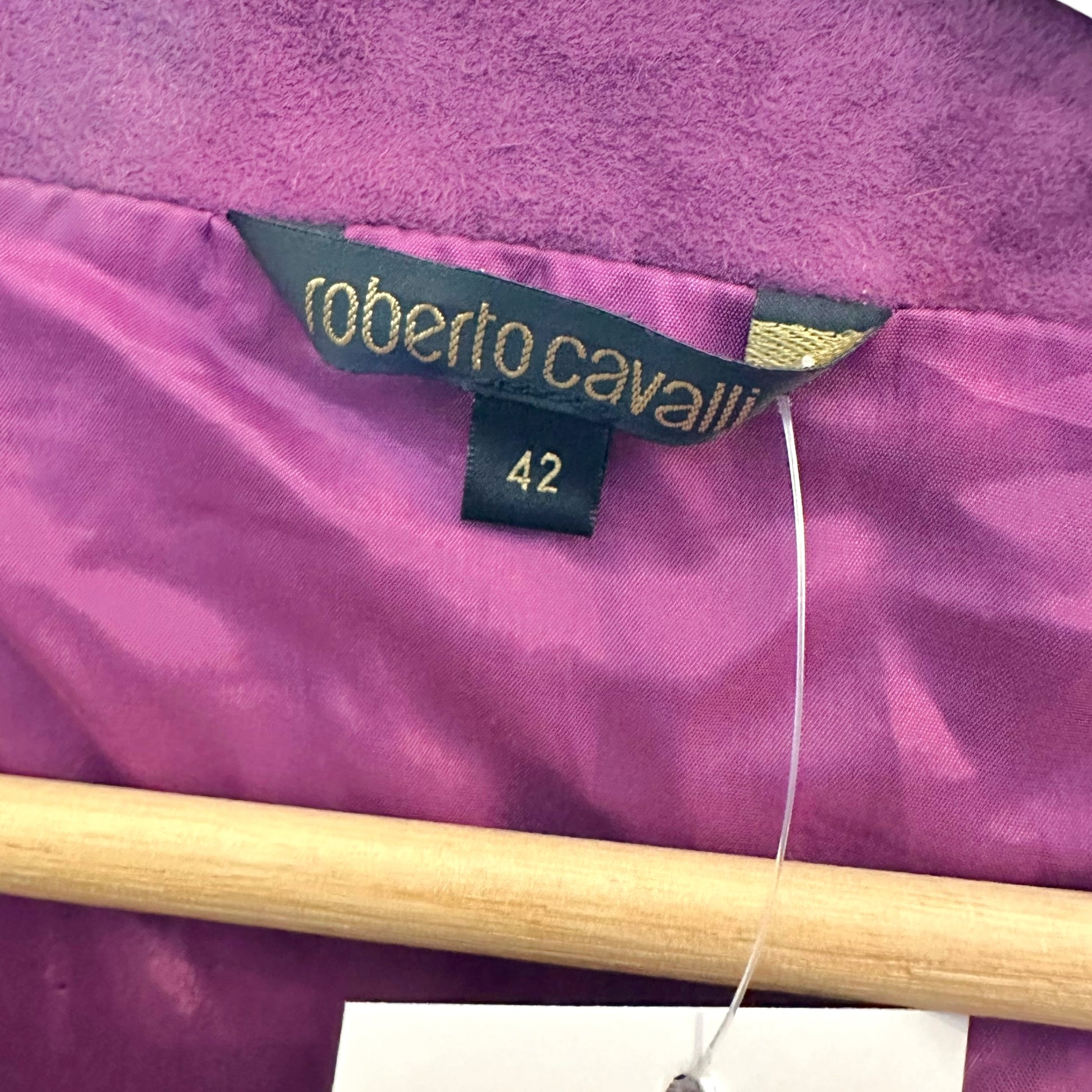 Roberto Cavalli Suede Studded Jacket Purple Gold M