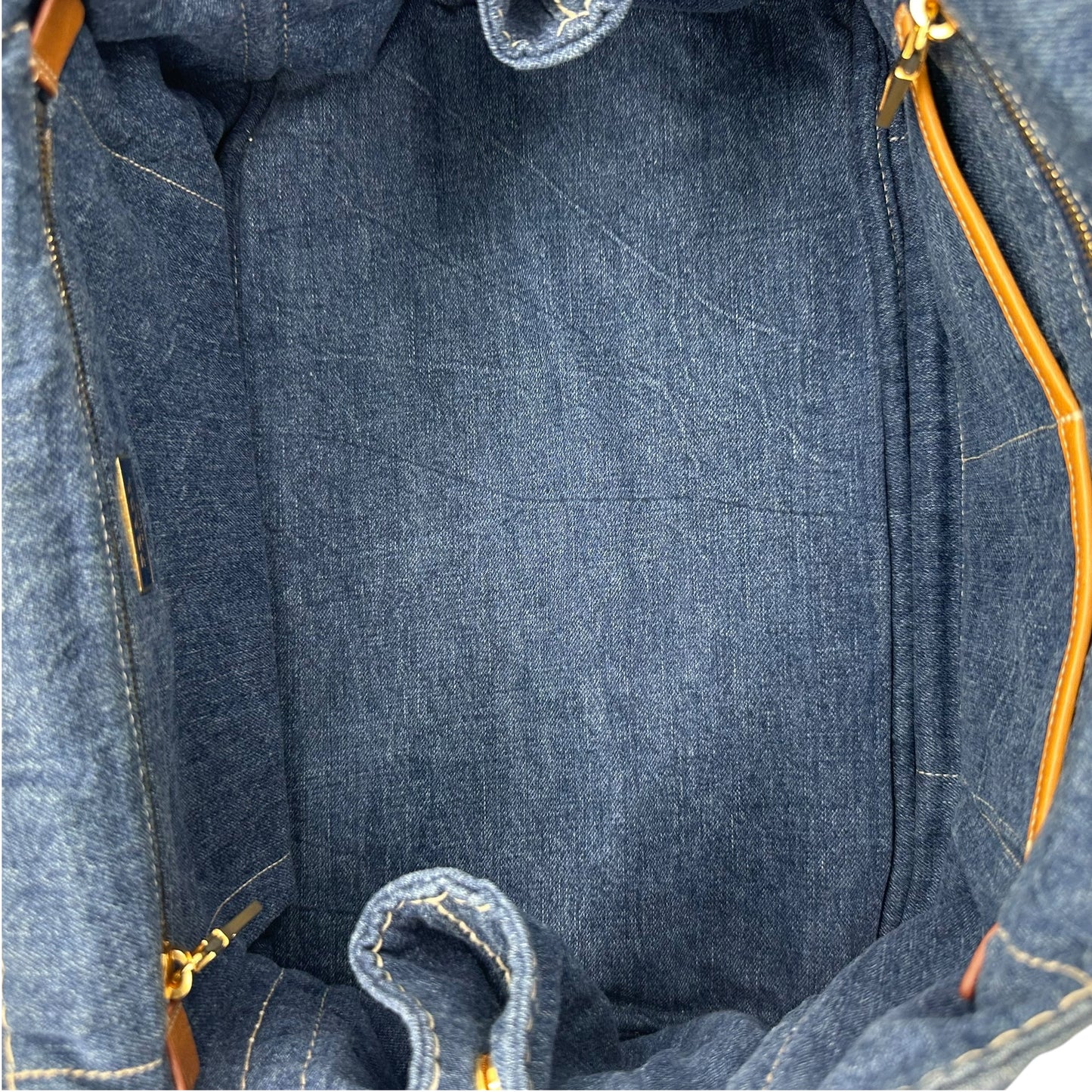 Prada Canapa Blue Denim Tote Bag - Outfit Repeater