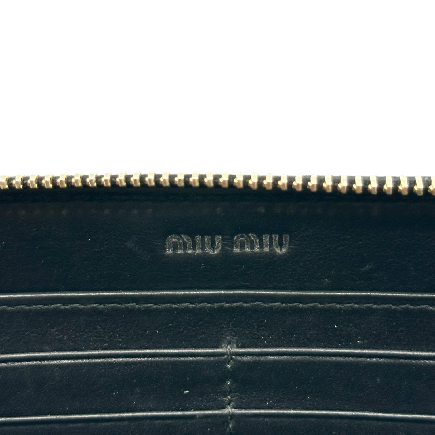 Miu Miu Black Leather Studded & Rhinestone Long Wallet - Outfit Repeater