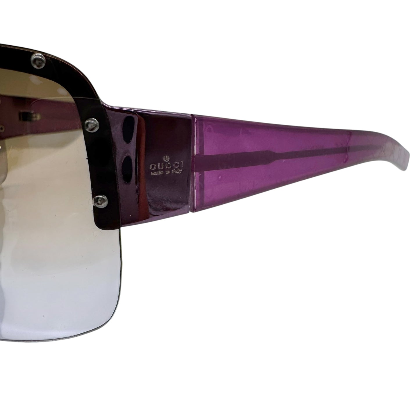 Gucci Purple Gradient Studded Lens Oversized Sunglasses w/ Case GG1819/S