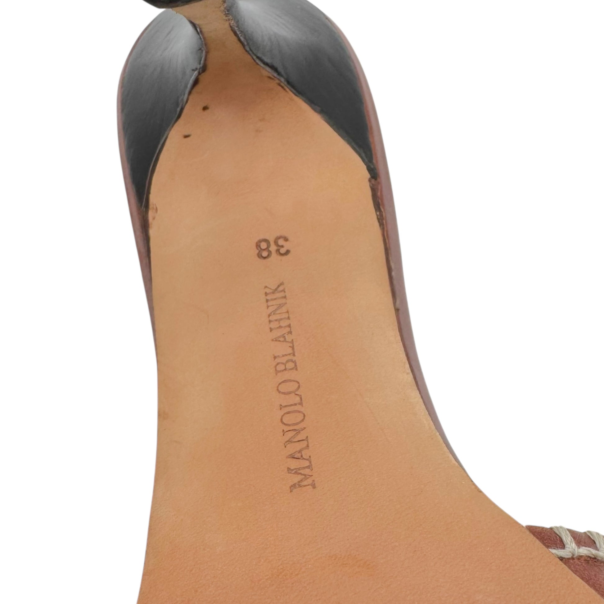 Manolo Blahnik Brown Whipstitch Heeled Mules - Outfit Repeater