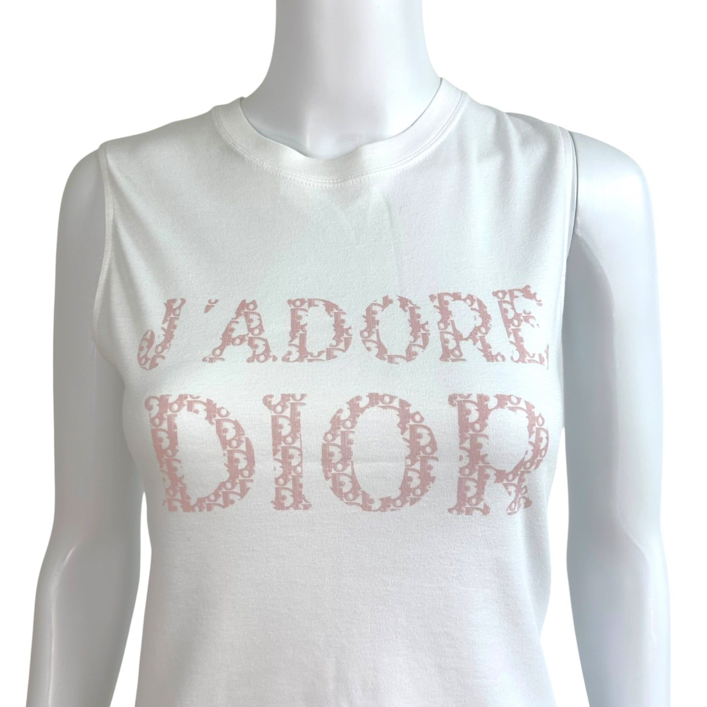 Christian Dior Pink White Monogram Tank Top