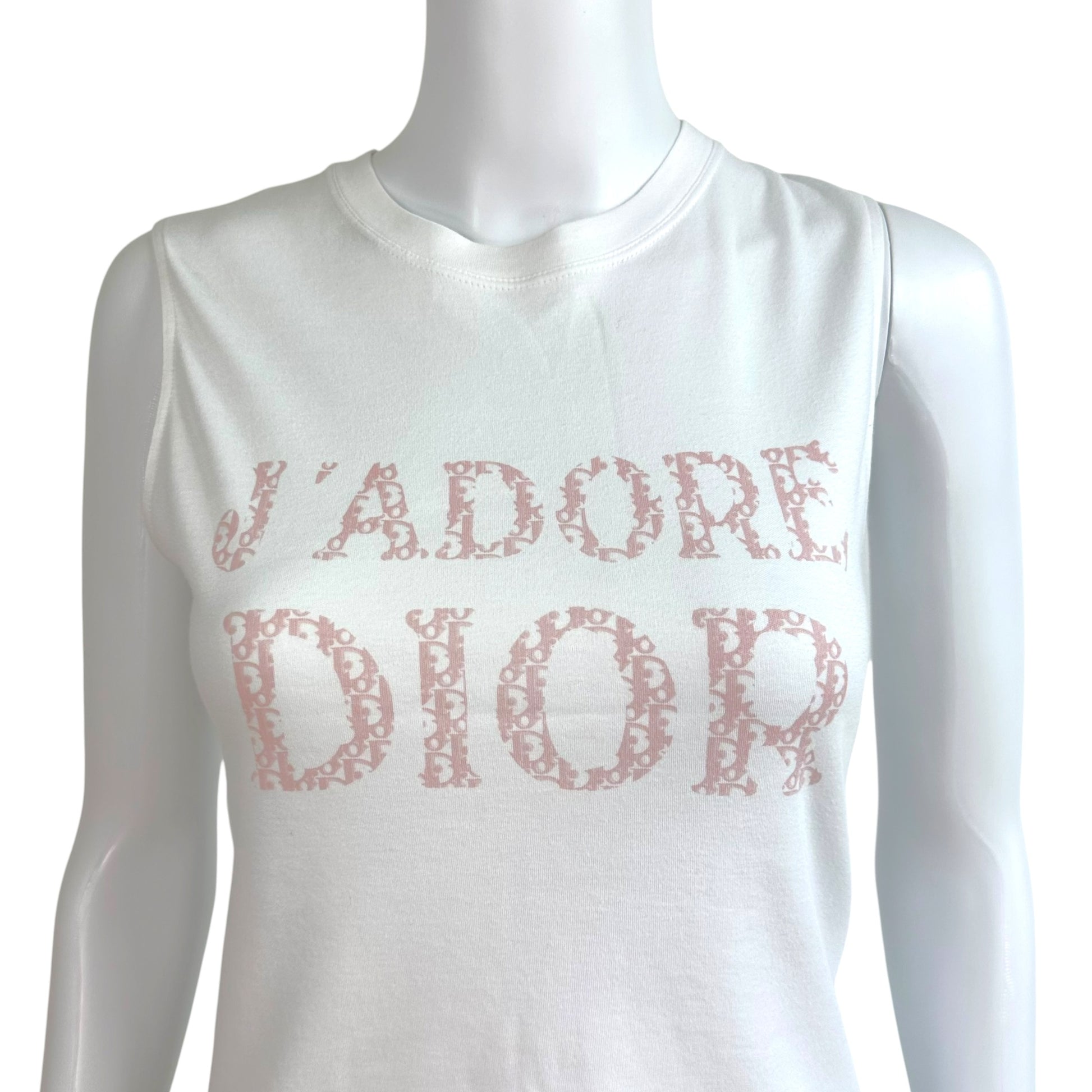 Christian Dior Pink White Monogram Tank Top