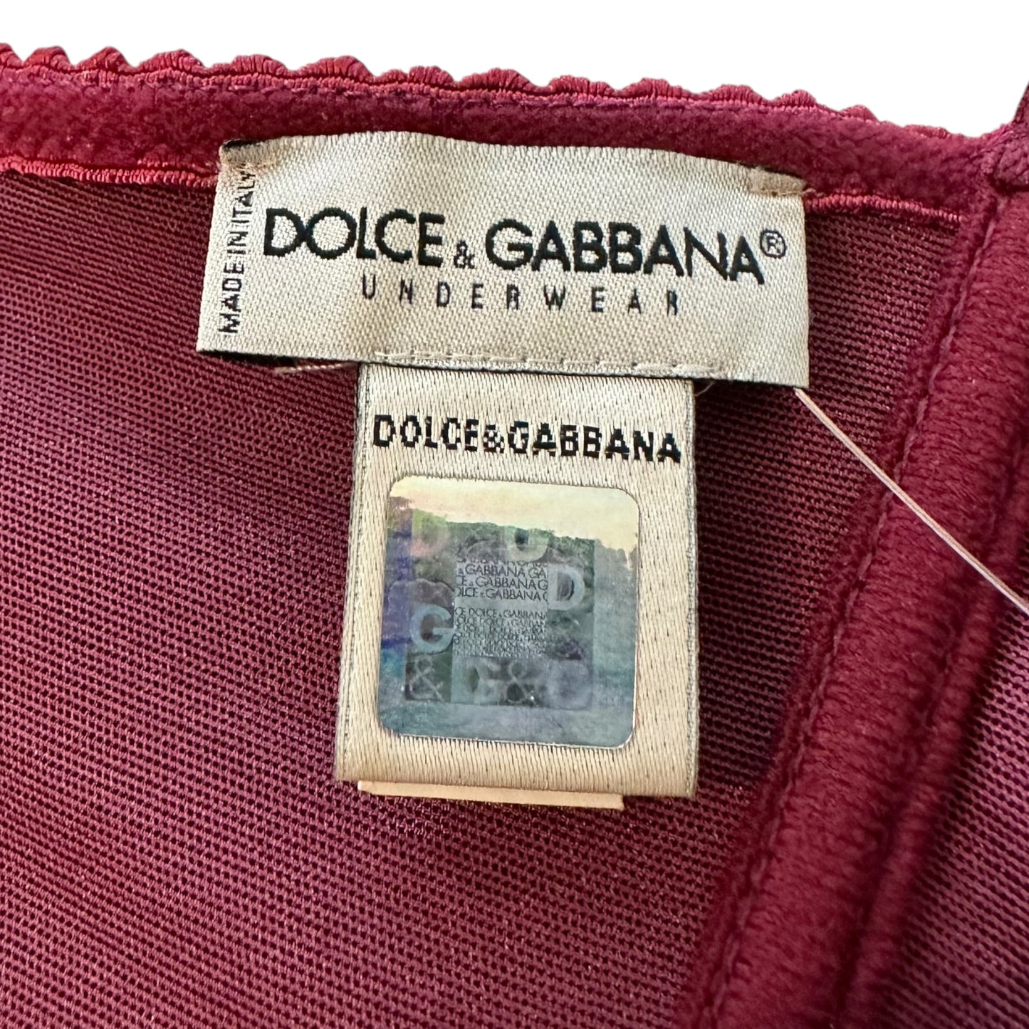 Dolce & Gabbana Burgundy Satin Bustier Corset