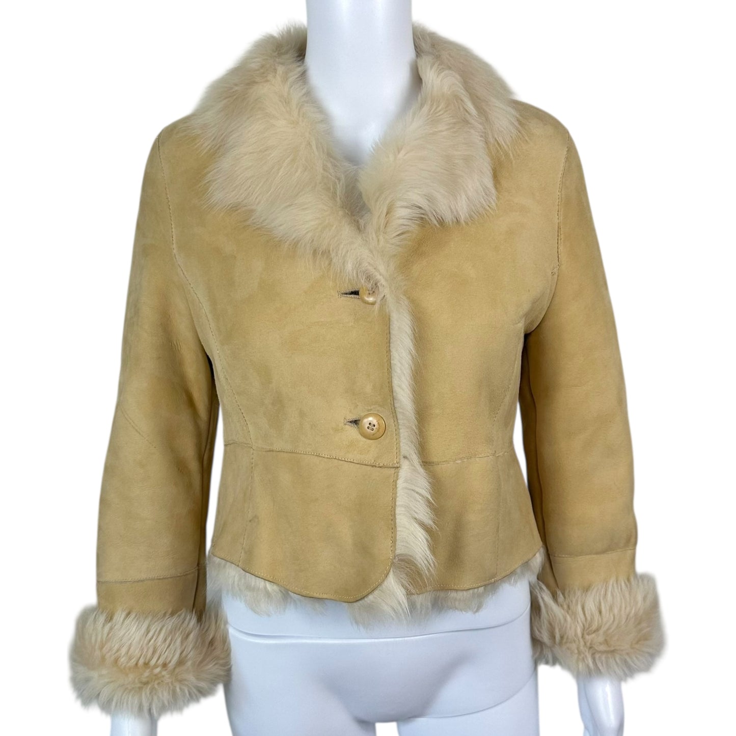 Salvatore Ferragamo Beige Shearling Fur Jacket