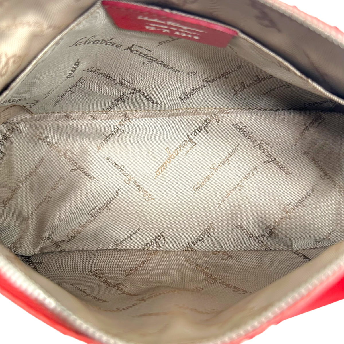 Salvatore Ferragamo Red Python Leather Pochette Bag