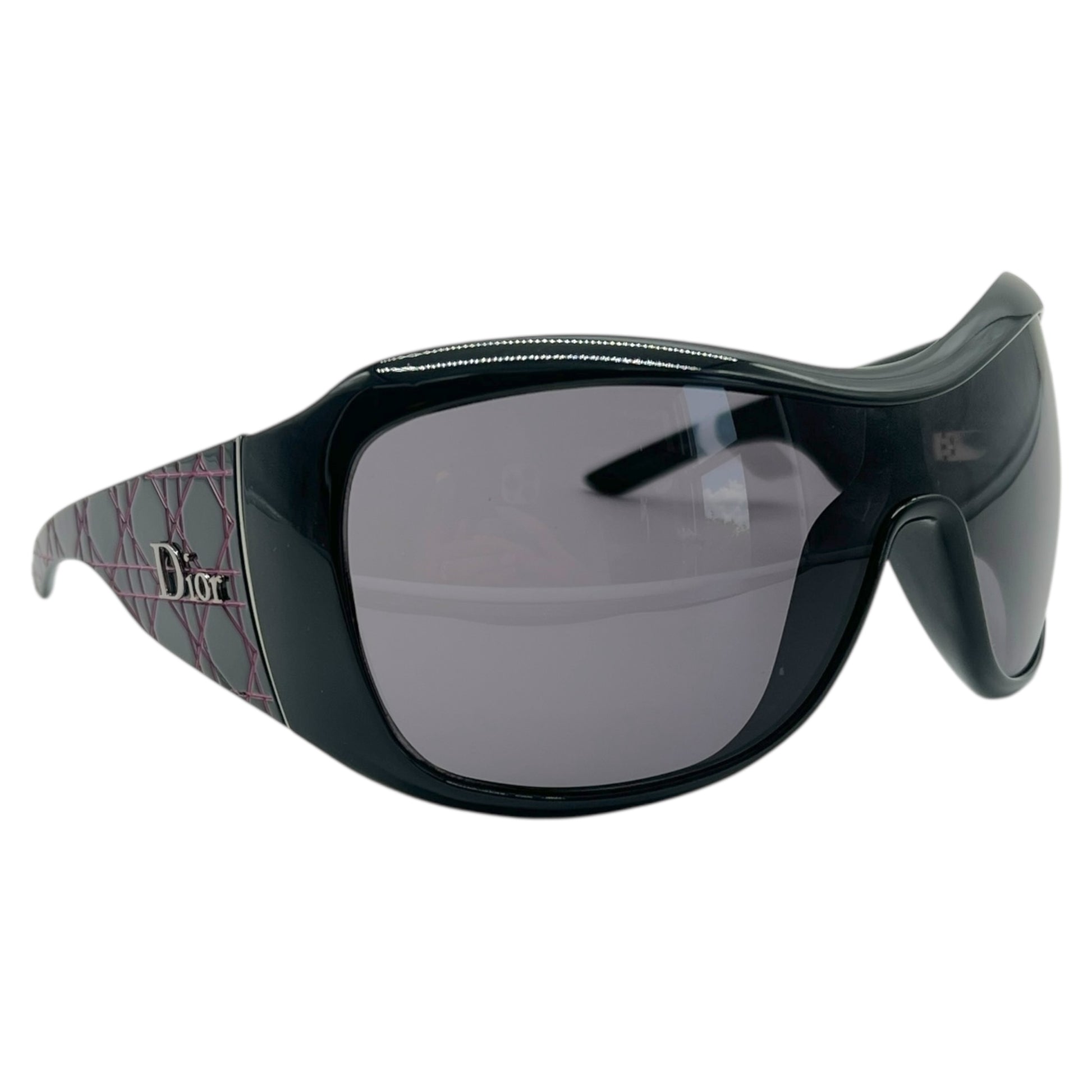 Christian Dior Pink & Black Cannage1 Shield Sunglasses - Outfit Repeater