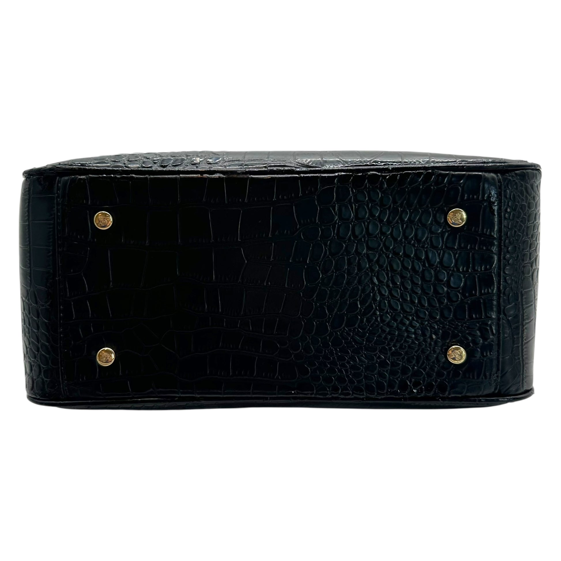 Vivienne Westwood Black Croc Embossed Bowler Bag - Outfit Repeater