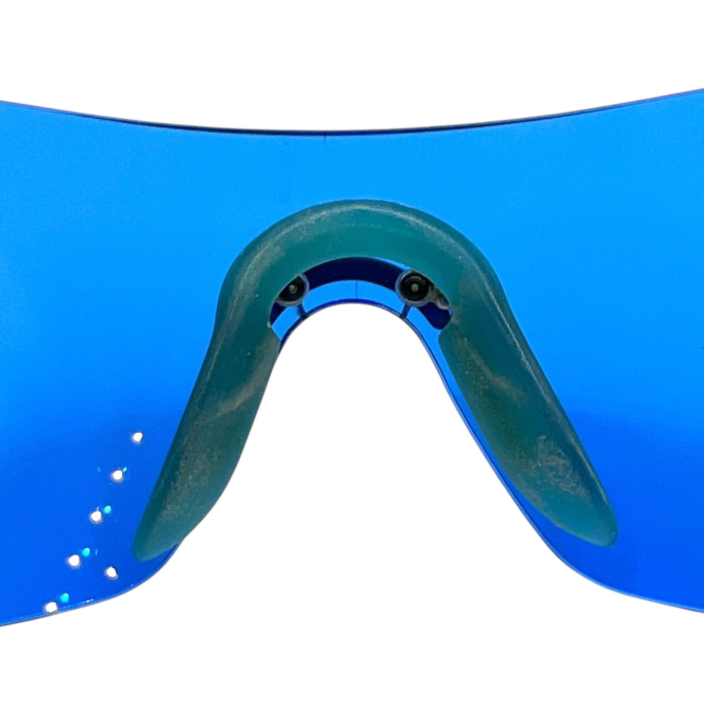 Christian Dior Bright Blue Crystal Embellished Rimless Shield Sunglasses w/ Case