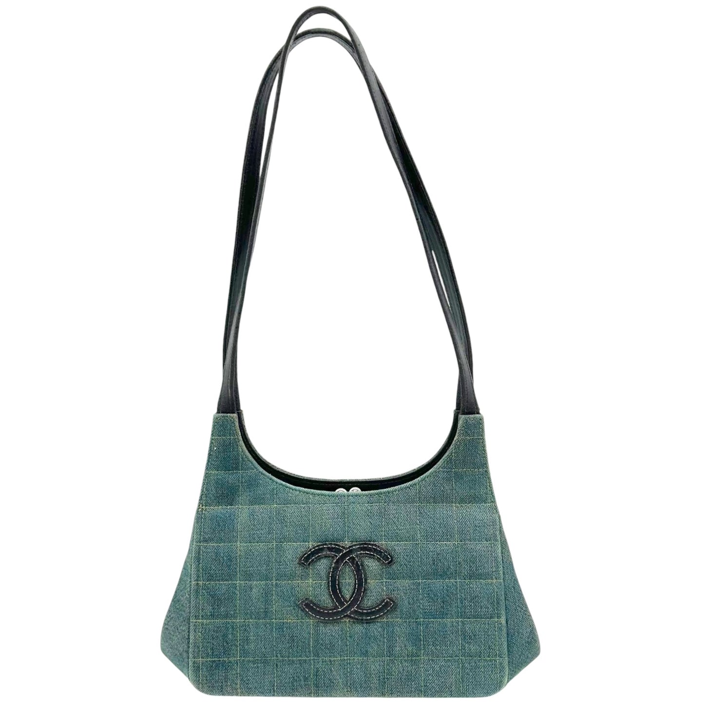 Chanel Denim Chocolate Bar CC Logo Shoulder Bag 2000-02