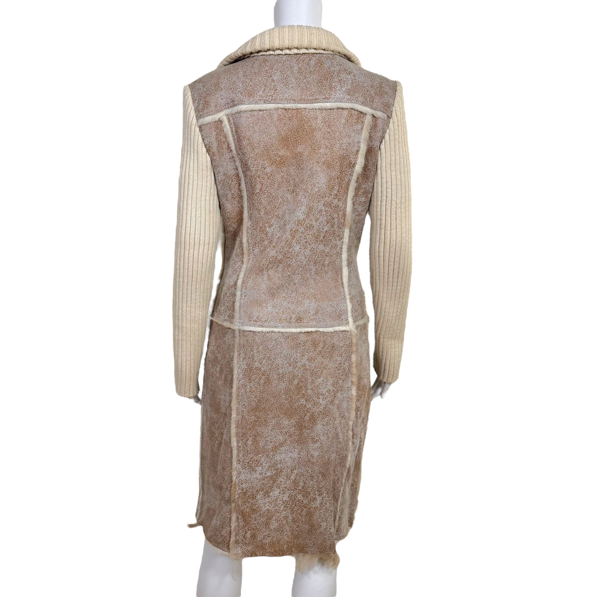 D&G Dolce & Gabbana Ivory Shearling & Wool Knit Jacket - Outfit Repeater