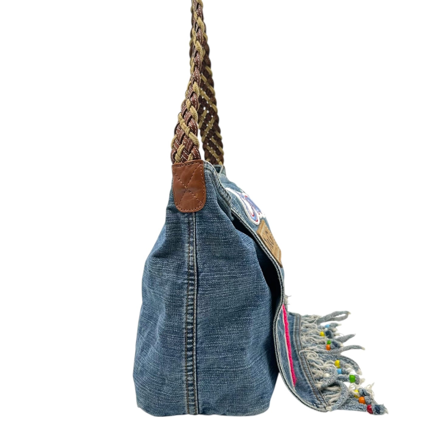 D&G Dolce & Gabbana 'Criminal' Denim Patchwork Messenger Bag