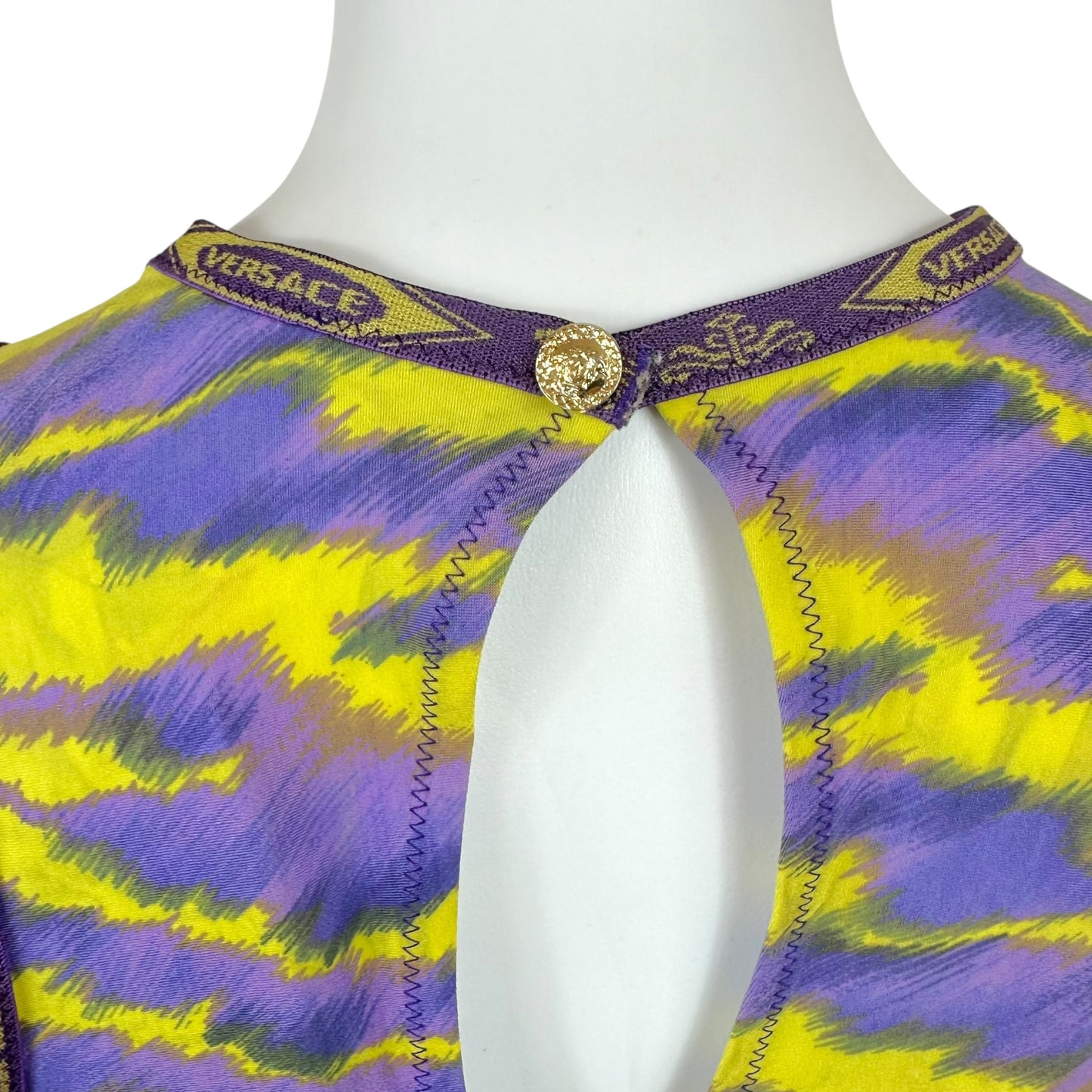 Versace Yellow & Purple Zebra Print Tank Top