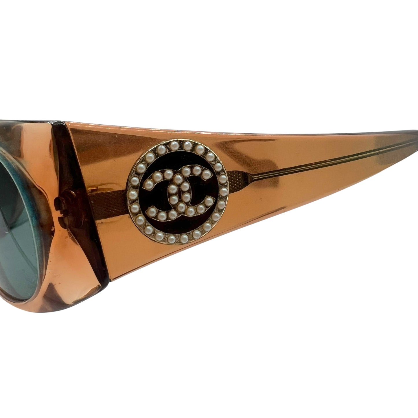 Chanel 5082-H Brown Iridescent CC Pearl Logo Oval Sunglasses