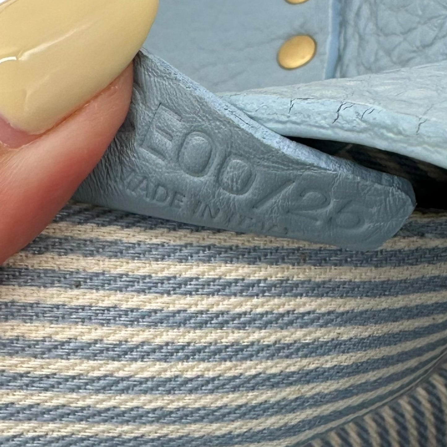 Celine Light Blue Leather Poulbot Bag