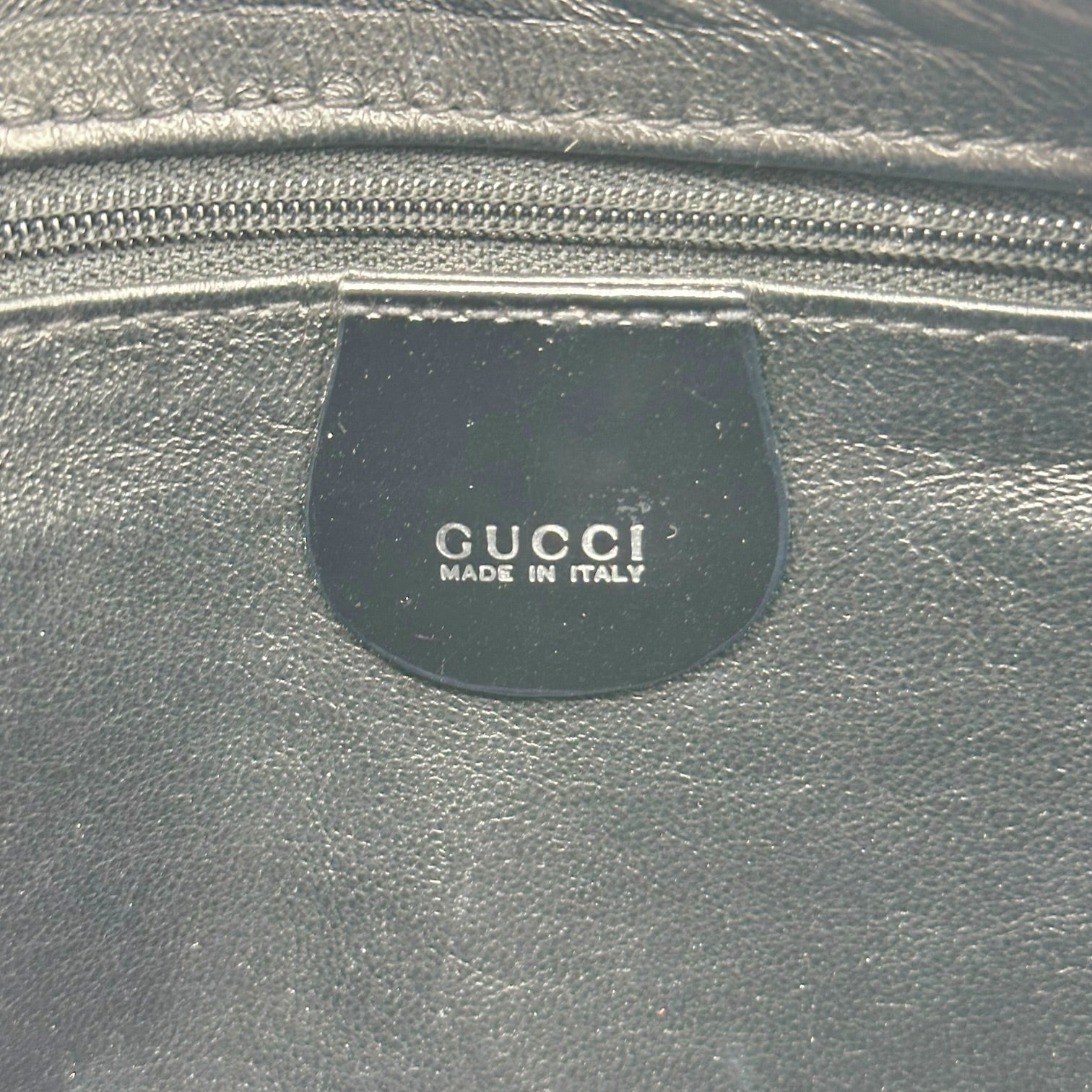 Gucci Black Croc Embossed Ponyhair Shoulder Bag