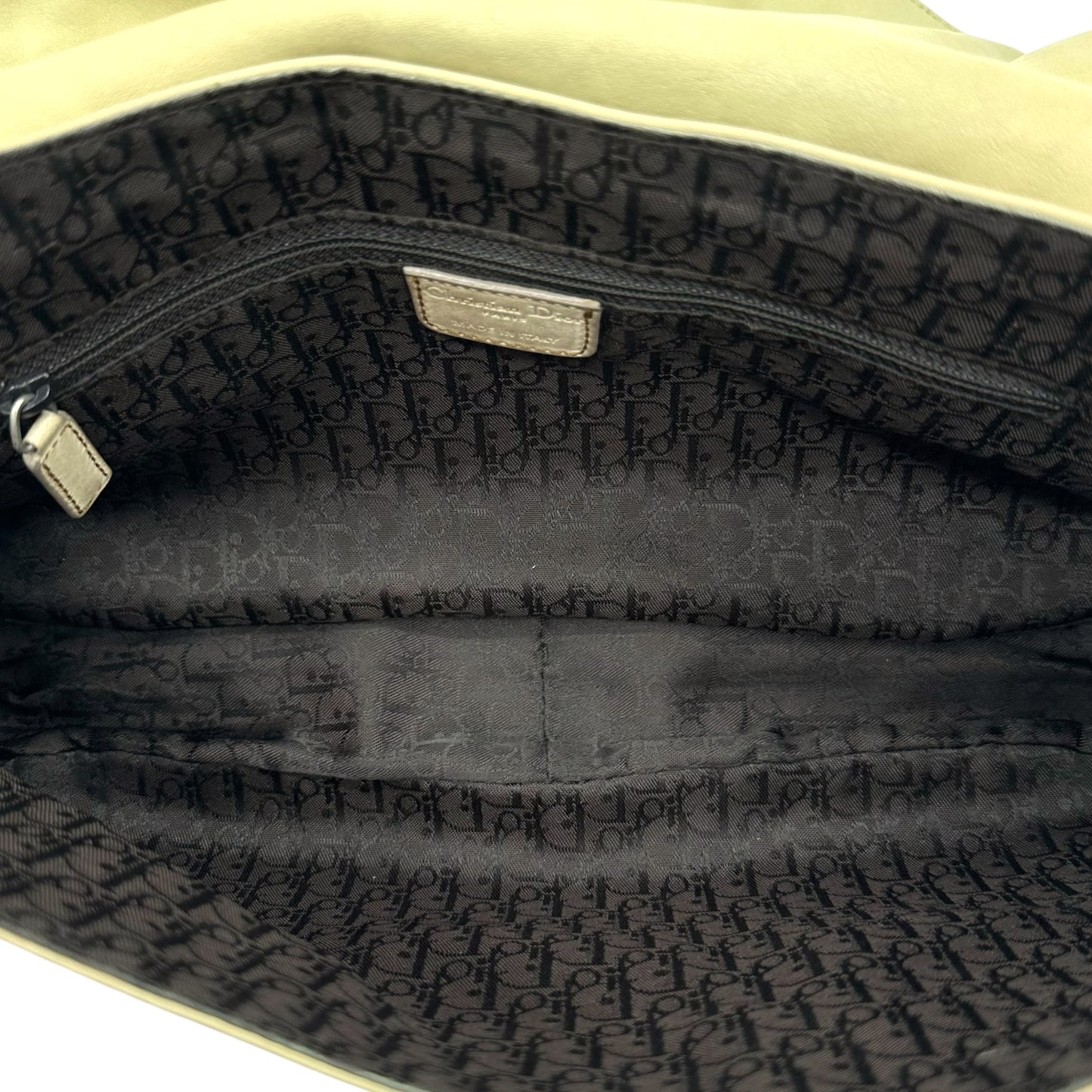 Christian Dior Ivory Leather Gaucho Shoulder Bag