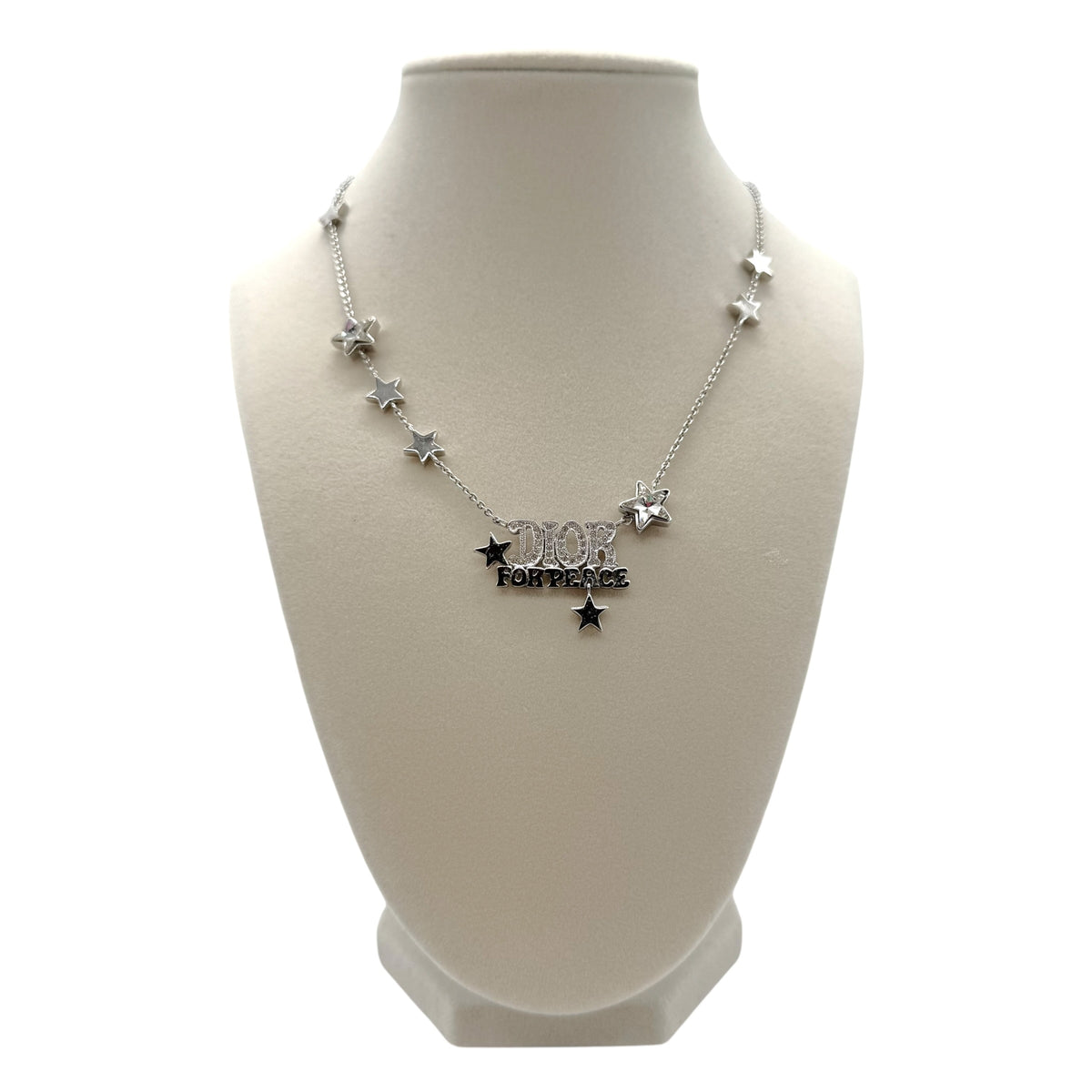 Christian Dior 'Dior for Peace' Silver Crystal Star Embellished Necklace
