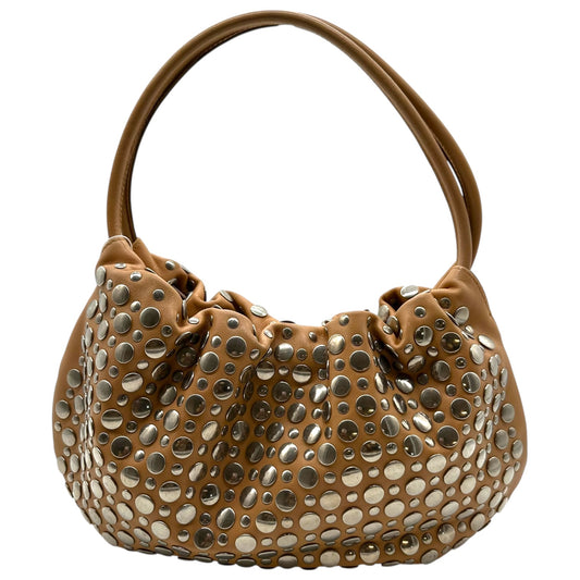Sonia Rykiel Silver & Tan Studded Domino Bag