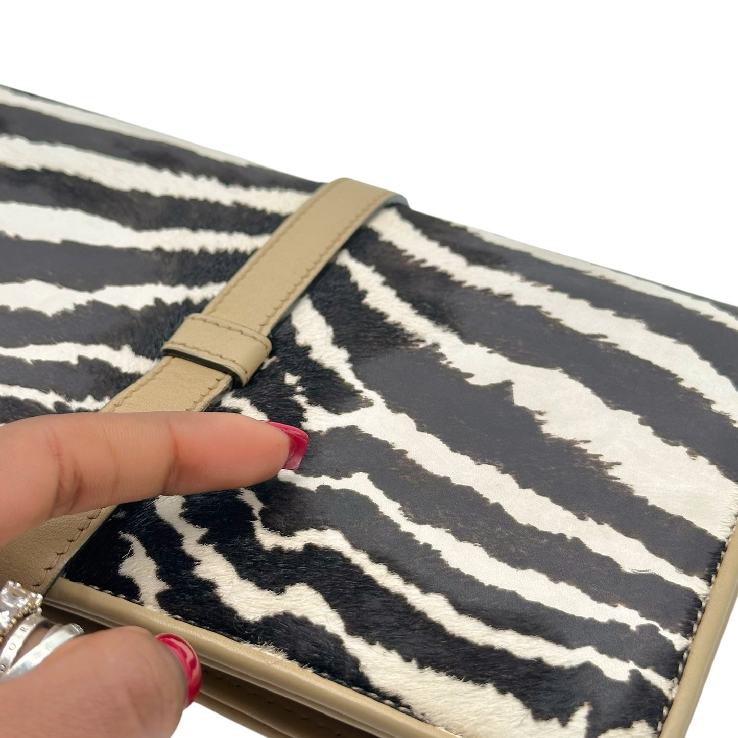 Gucci Zebra Print Ponyhair Jackie Piston Lock 2-Way Clutch Bag