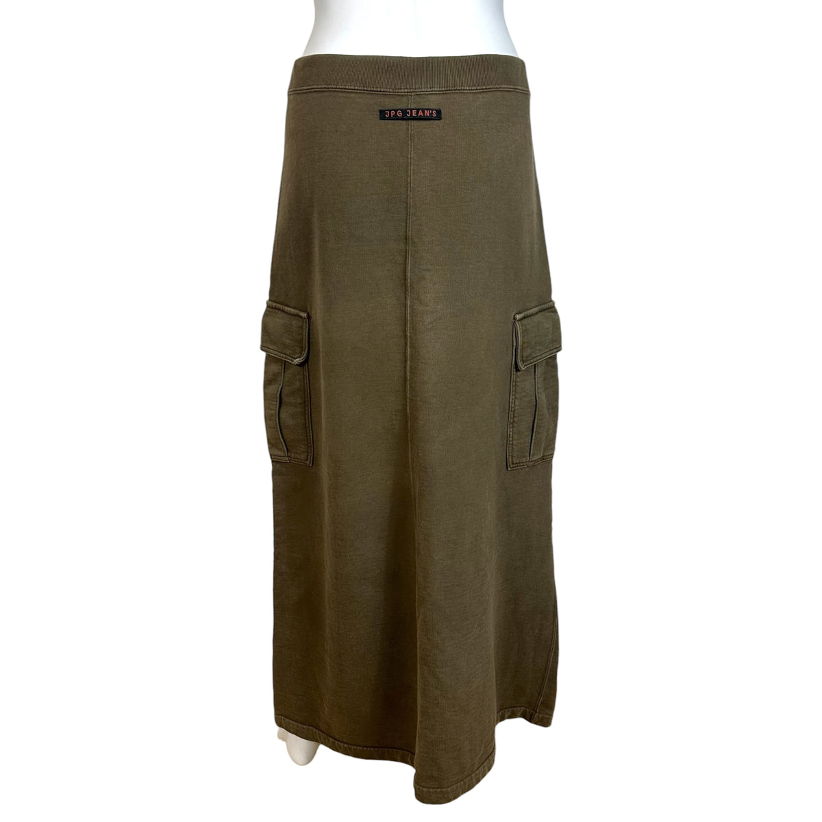 Jean Paul Gaultier JPG Khaki 'Sweatpant' Cargo Pocket Maxi Skirt