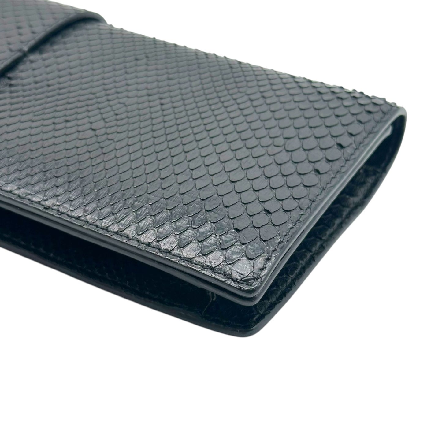 Roberto Cavalli Black Python East-West Padlock Clutch Bag