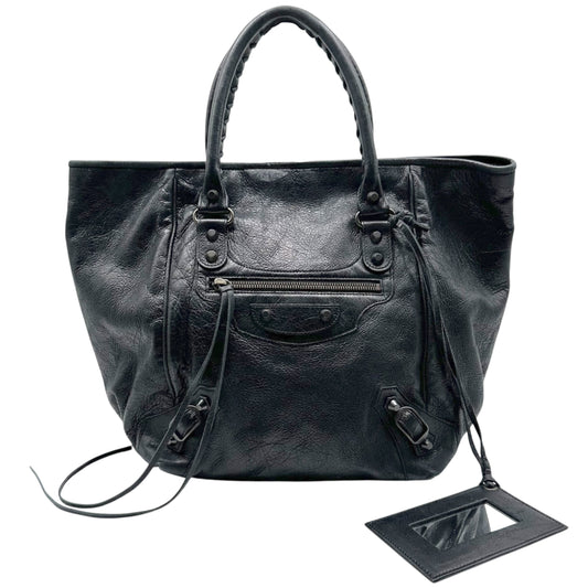 Balenciaga Black Leather City Tote Bag