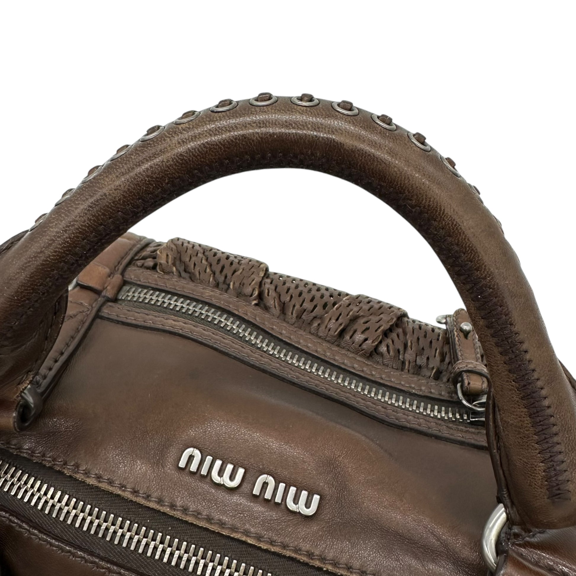 Miu Miu Perforated Leather 2-Way Bag - Outfit Repeater
