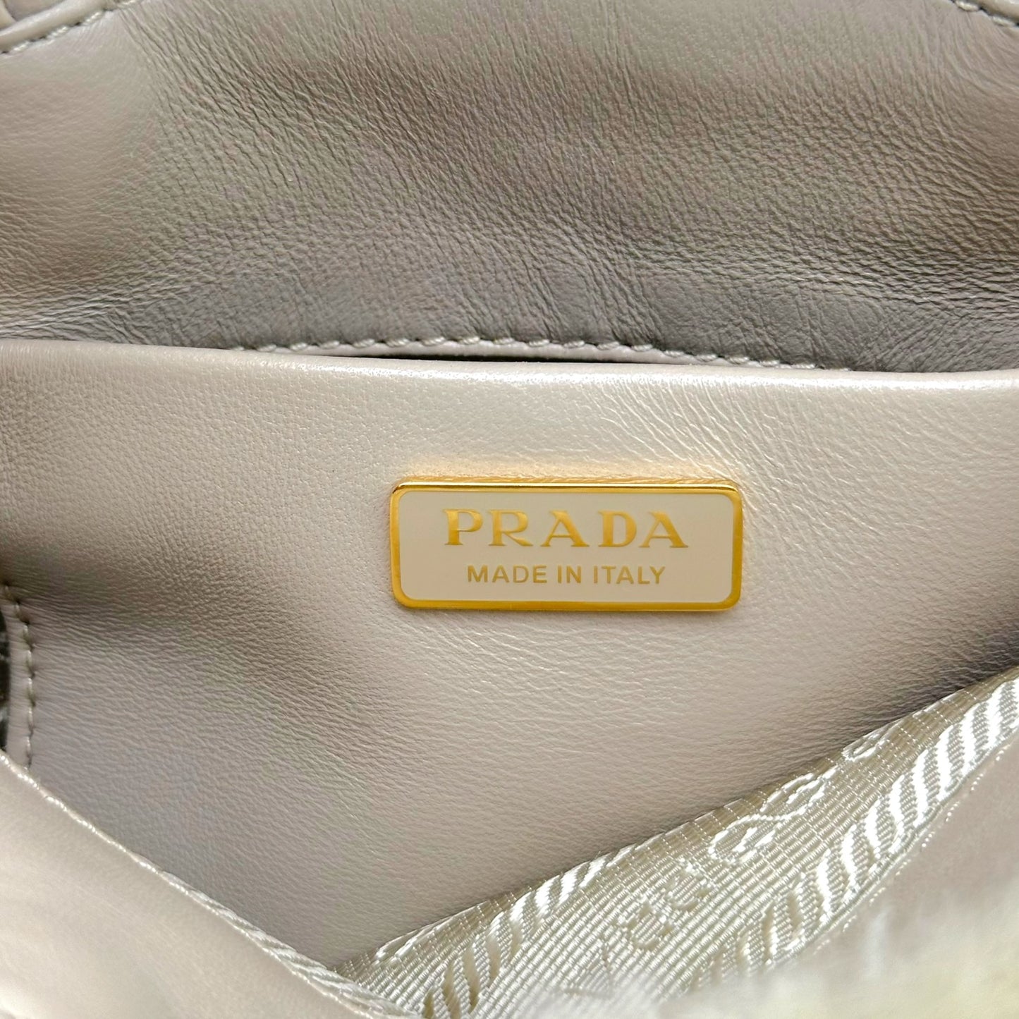 Prada Ivory Shearling 2-Way Mini Tote Bag