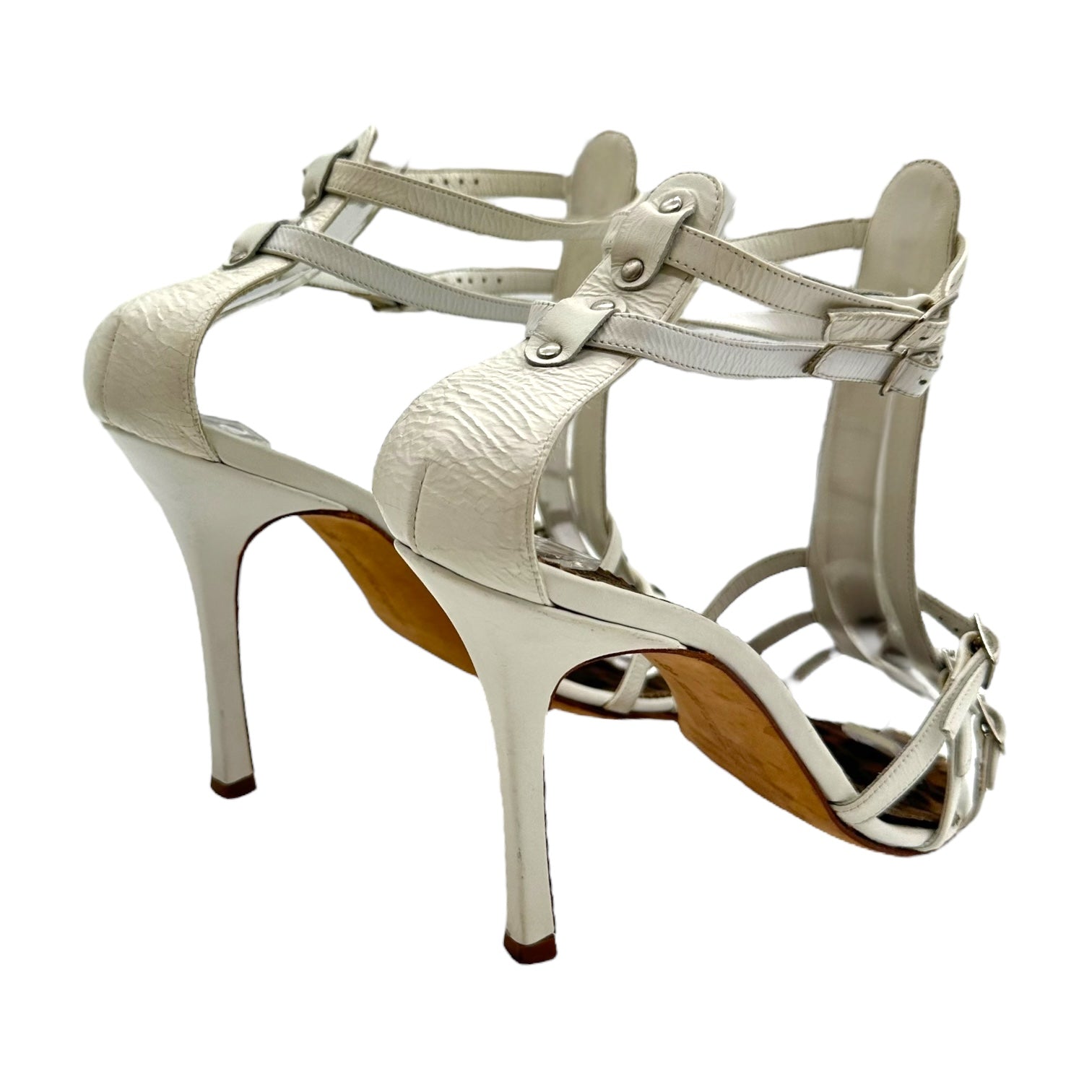Manolo Blahnik White Gladiator Heels - Outfit Repeater