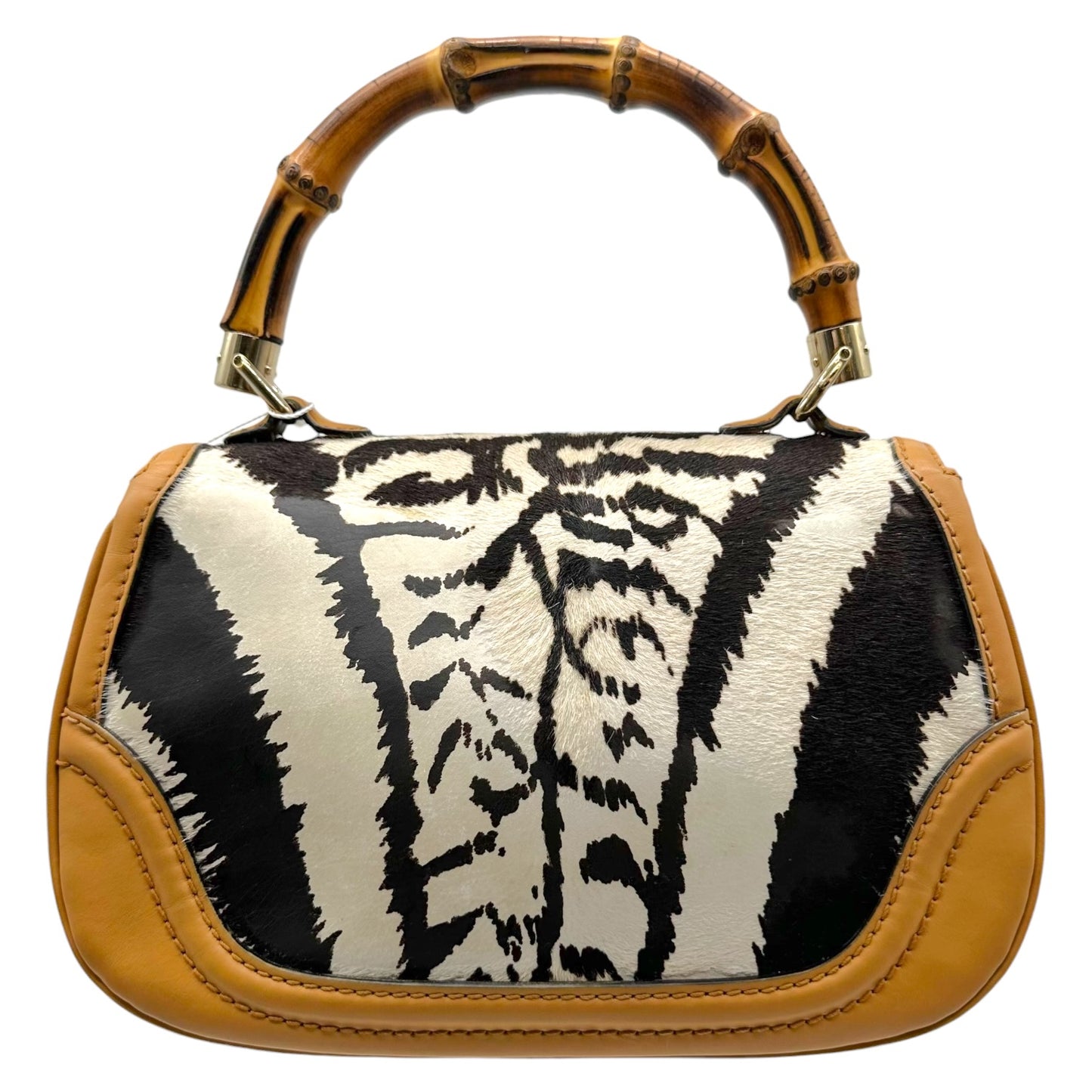 Gucci Zebra Print Ponyhair 2-Way Bag with Bamboo Handle