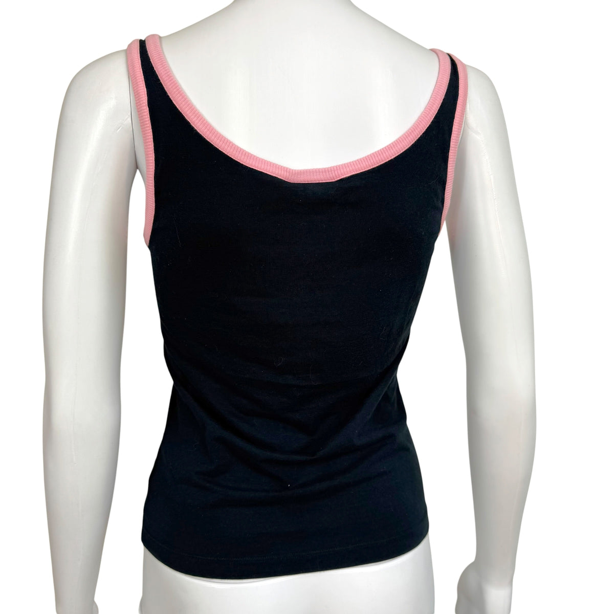 Dolce & Gabbana Black Pink Logo Tank Top