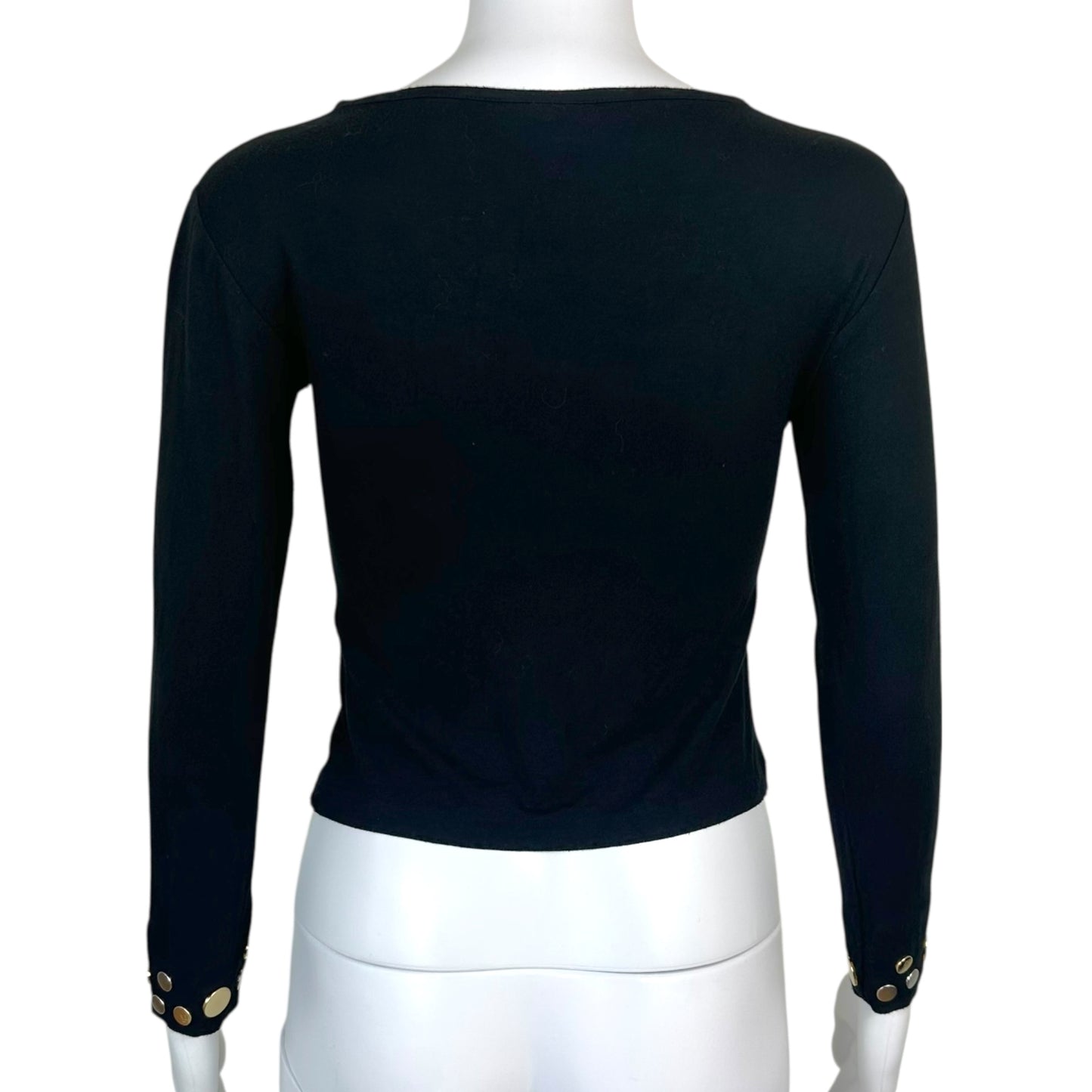 Fendi Jeans Black Longsleeve w/ Studded Logo Sleeves - Outfit Repeater