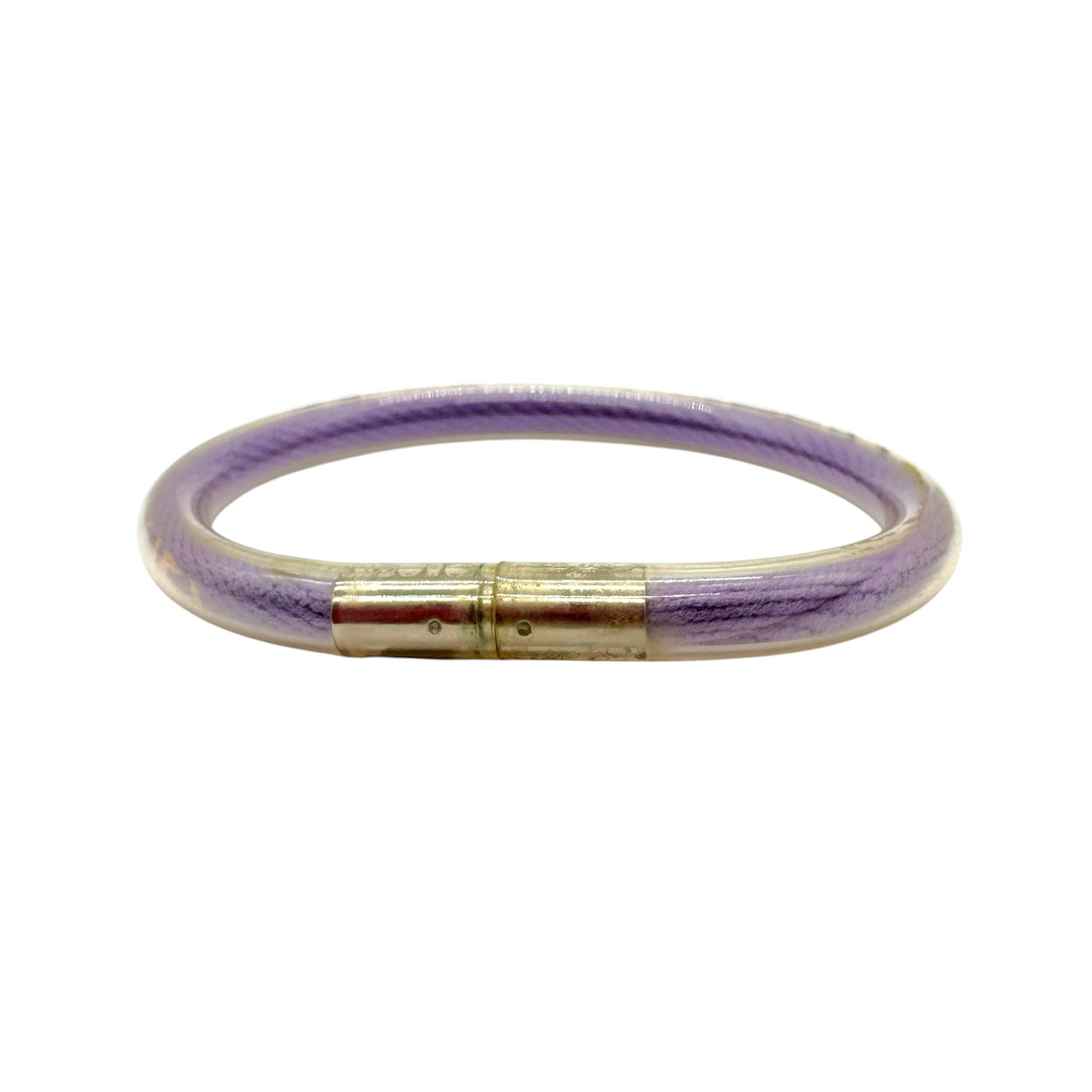 Chanel Cord Bracelet Purple Pink Rubber Coated