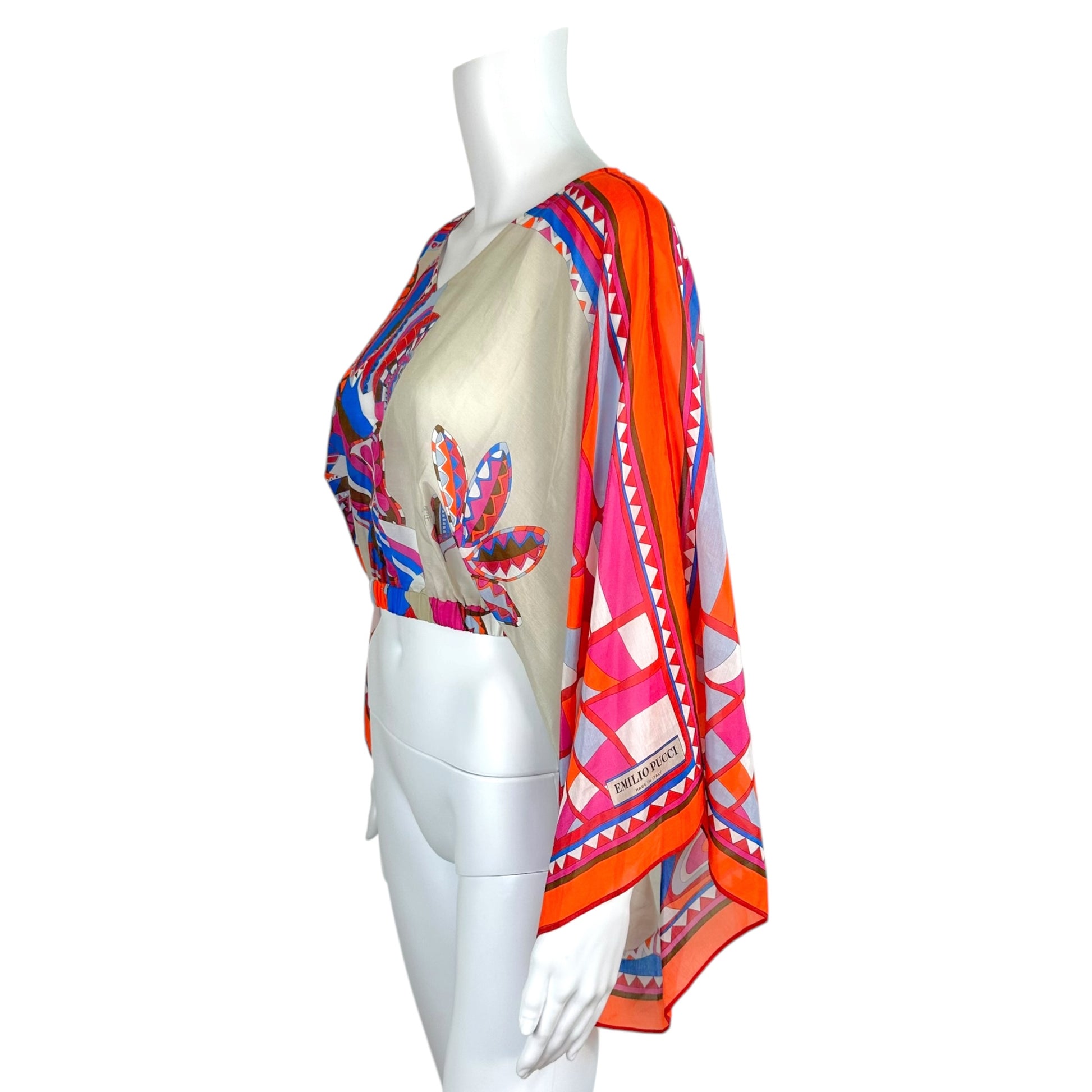 Emilio Pucci Cropped Multicolor Printed Blouse