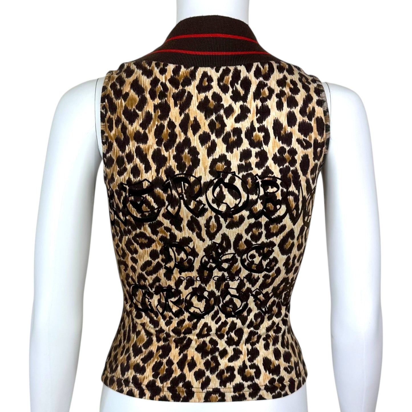 D&G Dolce & Gabbana 'Aerobic Groove' Leopard Zip Up Tank