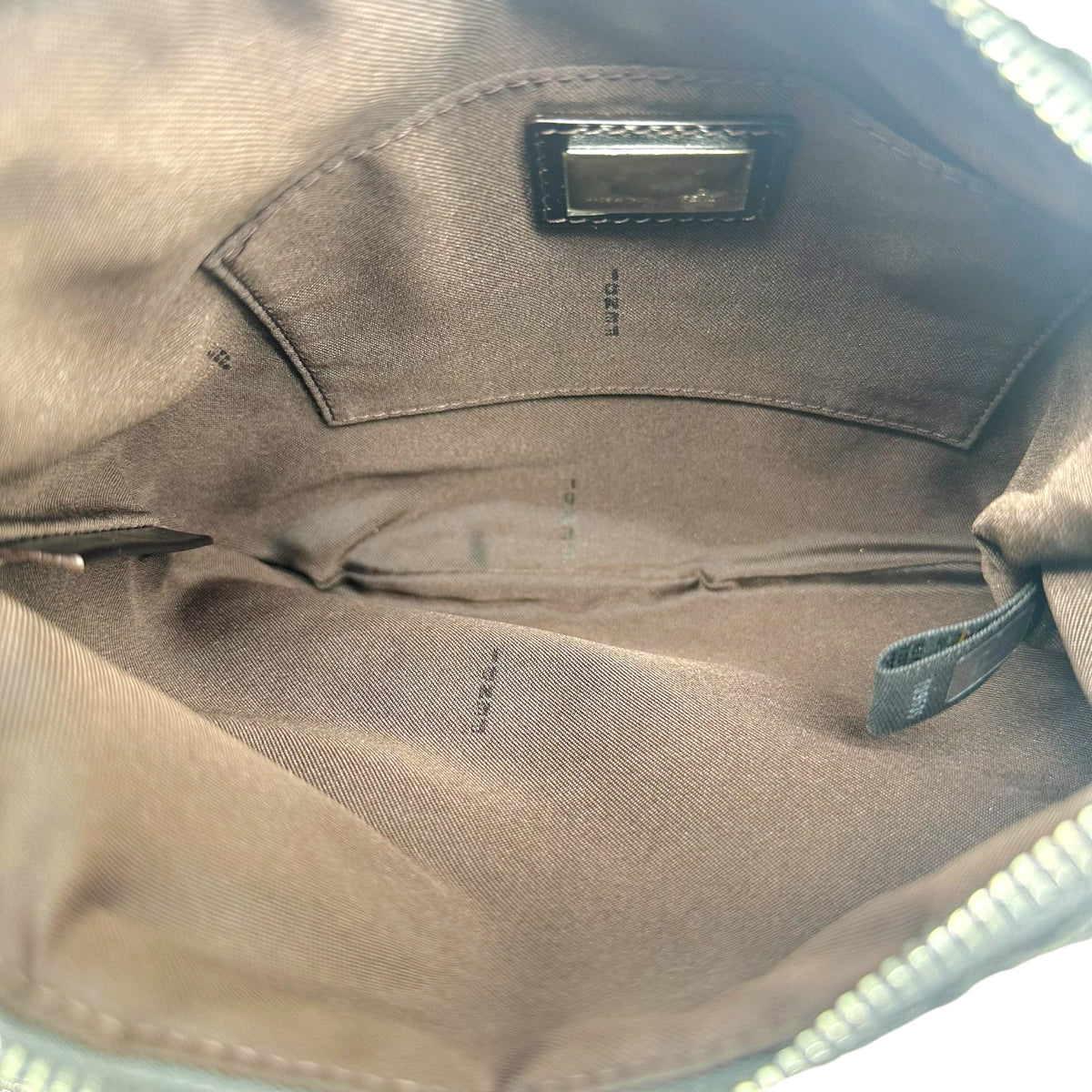 Fendi Small Oyster Bag Black Velour Zucchino Monogram