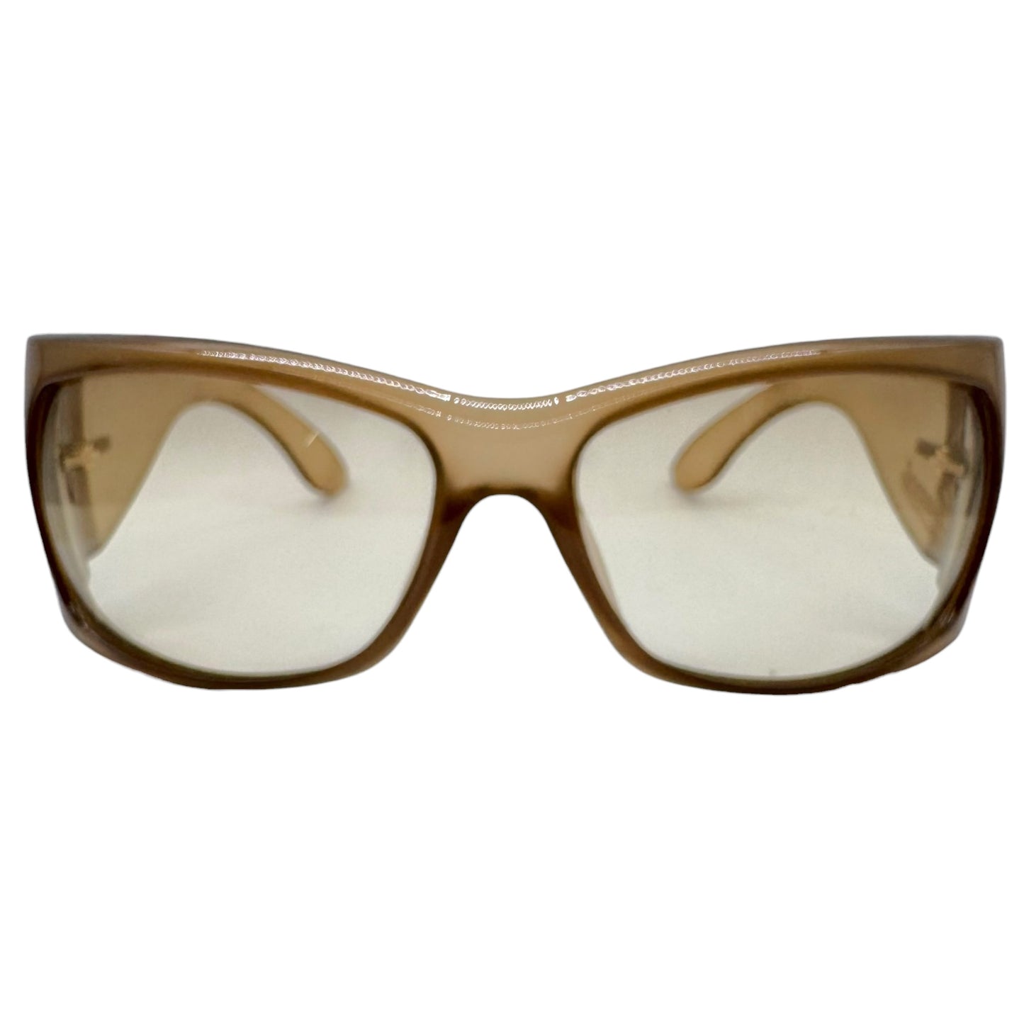 Gucci Light Brown Tinted Clear Lens Wrap Sunglasses GG2962/S