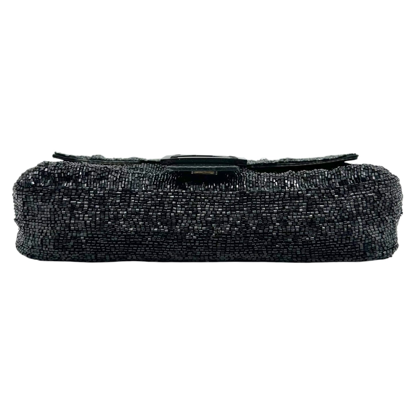 Fendi Black Beaded Baguette Bag