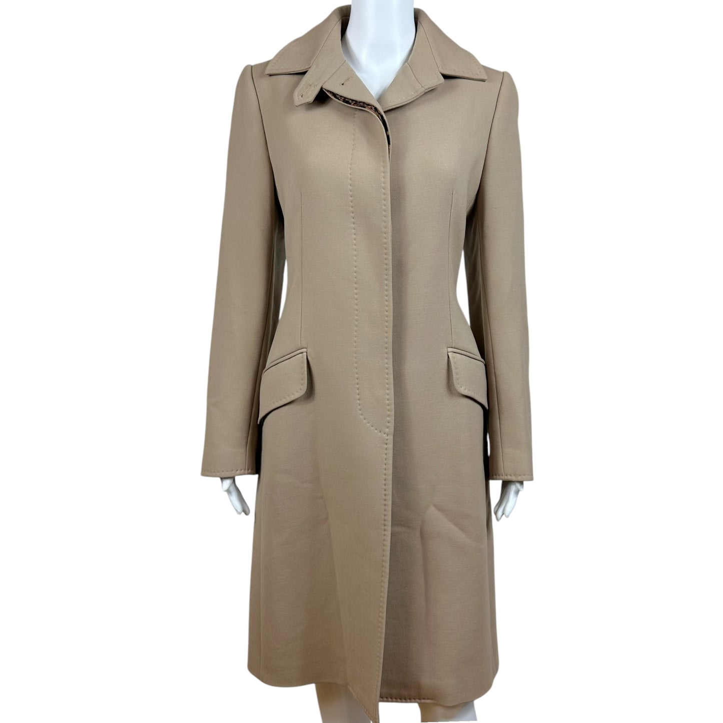 Dolce & Gabbana Tan Wool Trench Coat