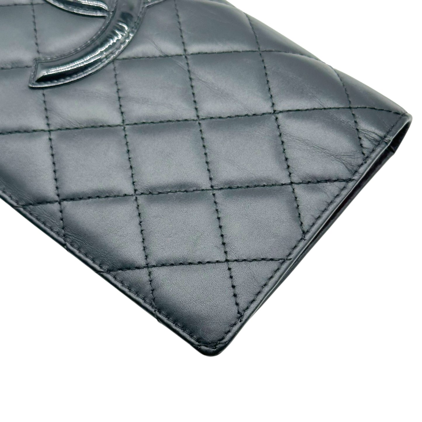 Chanel Cambon Black Bi-Fold Long Wallet 2006-08