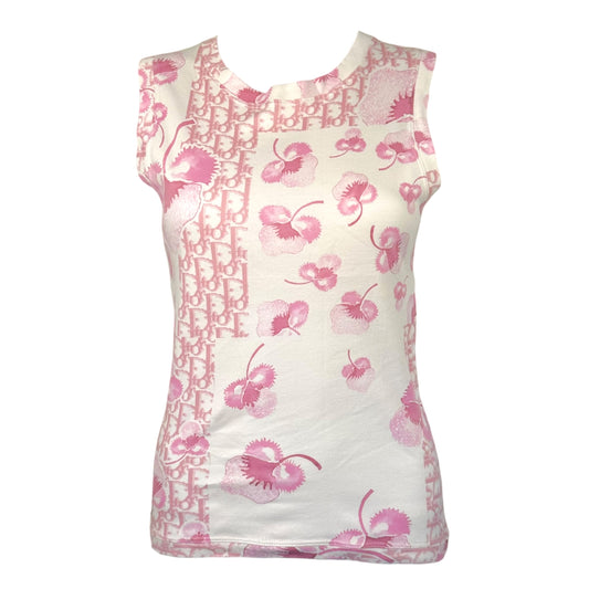 Christian Dior S/S 2005 'Girly Dior' Pink Floral Monogram Tank Top