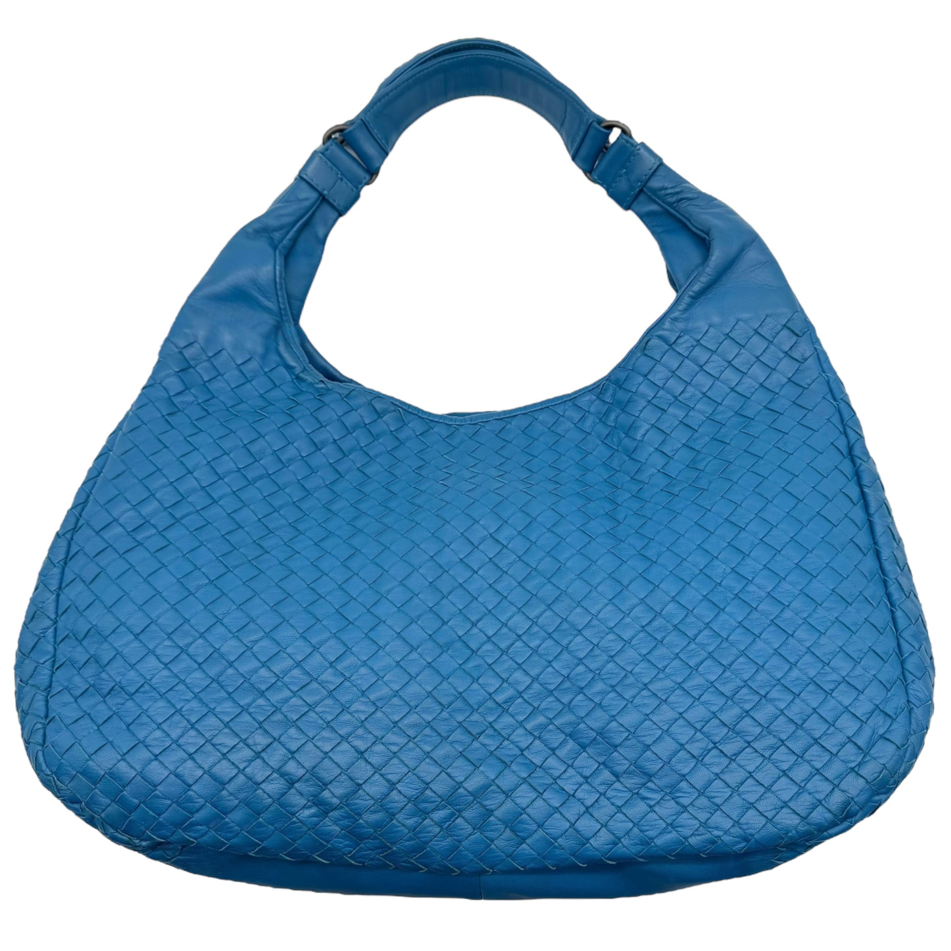 Bottega Veneta Blue Intrecciato Lambskin Large Hobo Shoulder Bag - Outfit Repeater